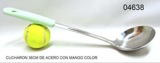 Imagen de CUCHARON ACERO CON MANGO COLOR 36CM 3.24